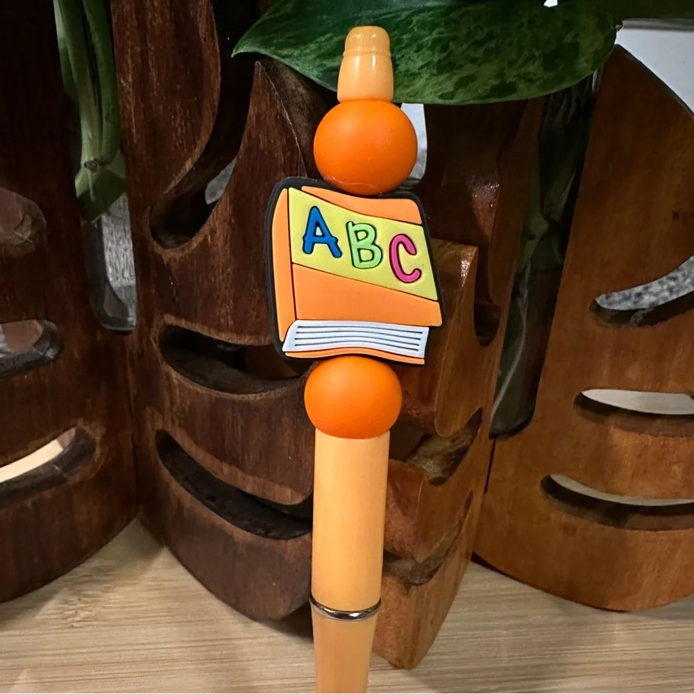 Handmade Silicone Beaded Pen ✏️ Teacher Gift |‎ School Theme + Refill